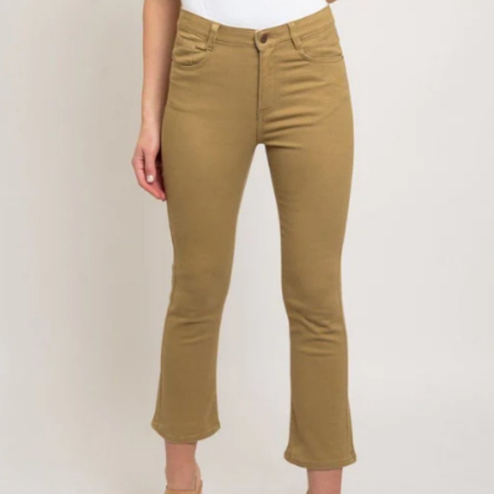 Labijou Khaki Gold Standard Stretch Ankle Pants NWT size L